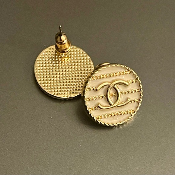 CHANEL Button Earrings - Picture 2 of 5